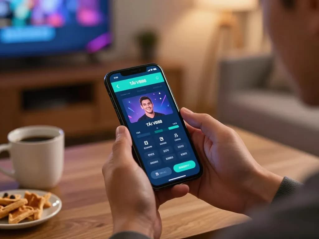 TẢI VB88 app for seamless mobile gaming experience with a cozy home setup.