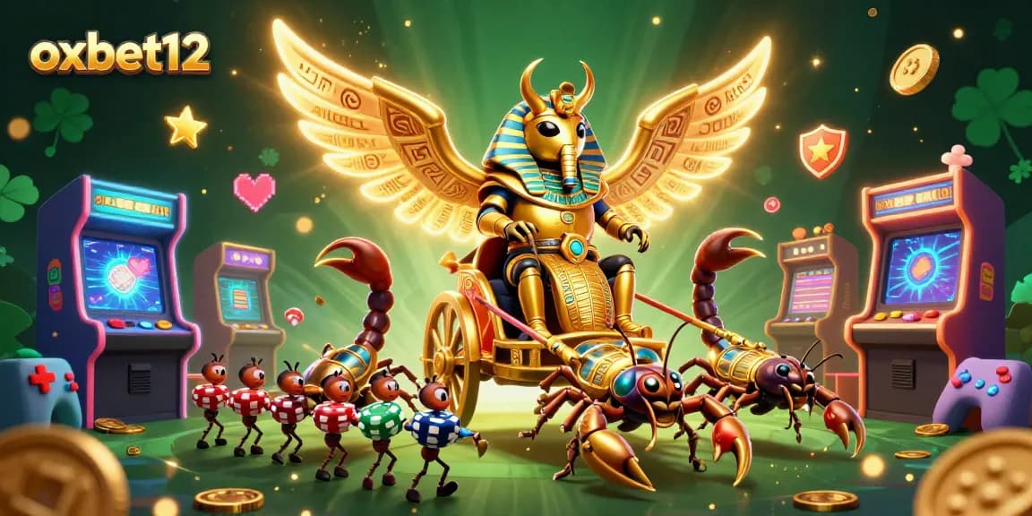 Experience the thrill of winning at oxbet12 with our vibrant 3D casino illustration featuring epic gaming elements.