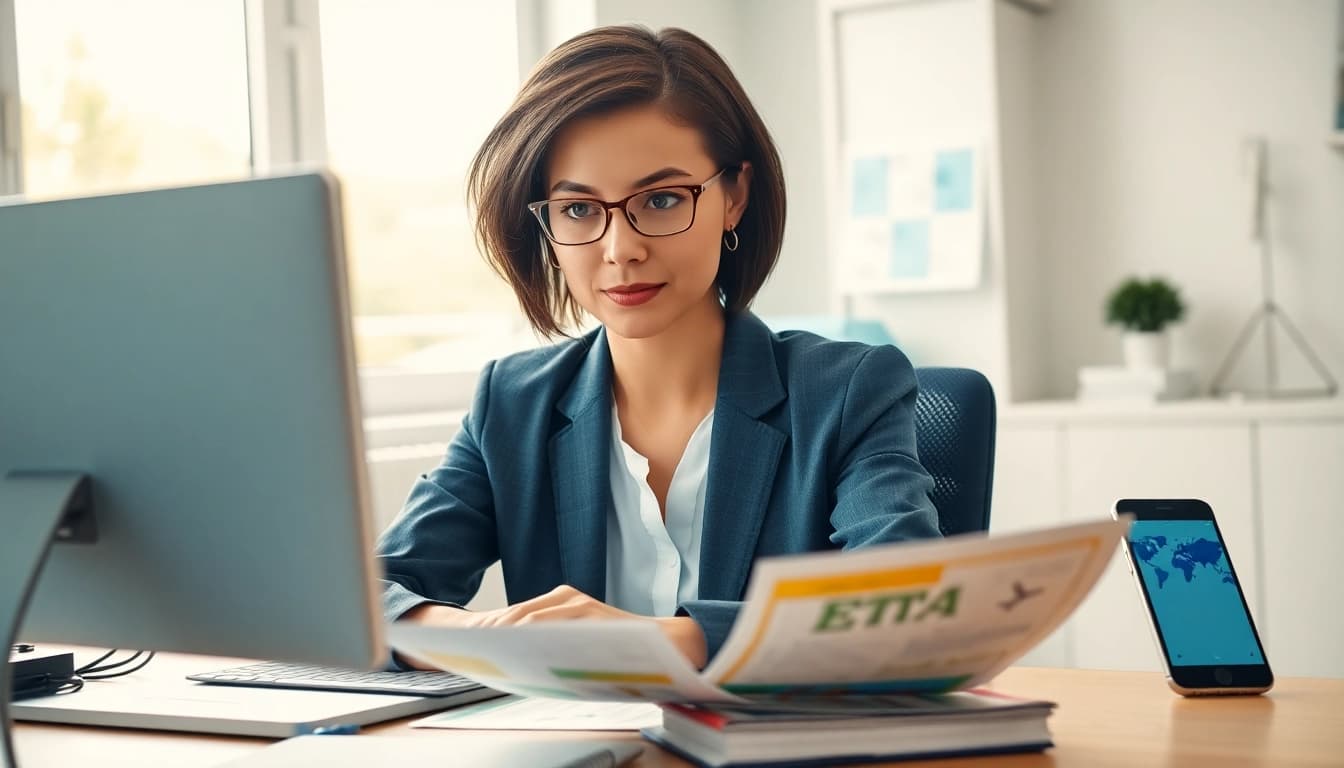 Submit your eta application uk efficiently in a modern office setup with focus and clarity.