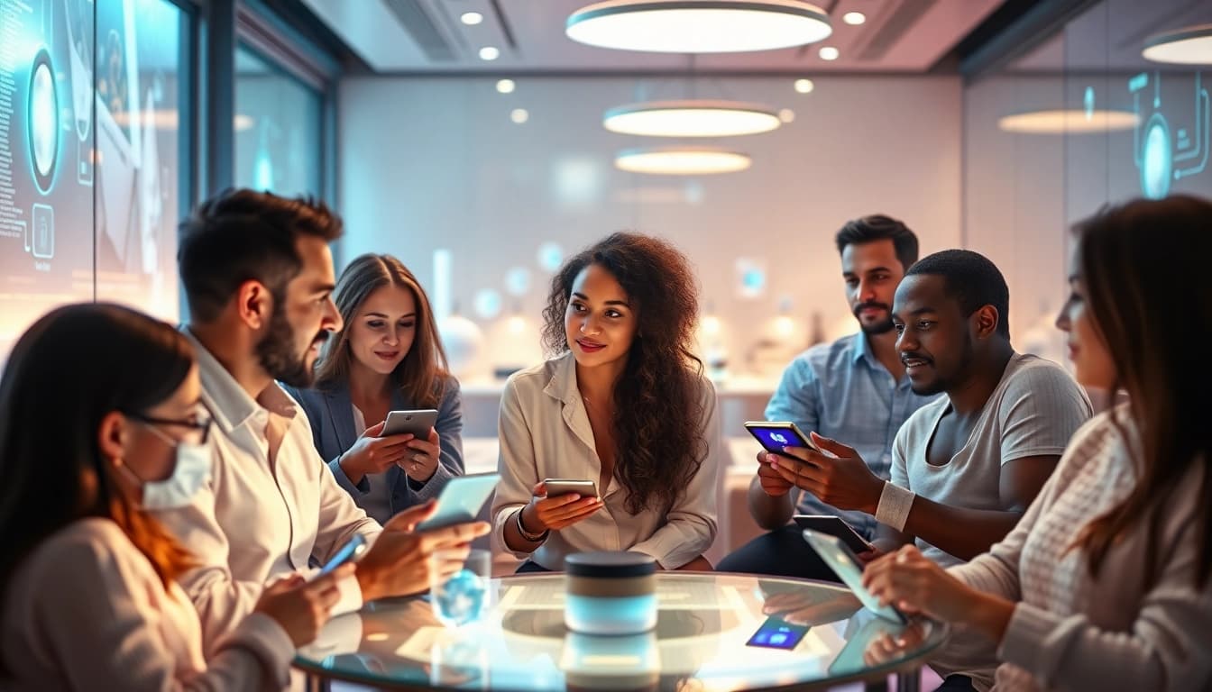 Engaging users in sex AI chat conversations in a modern digital lounge.