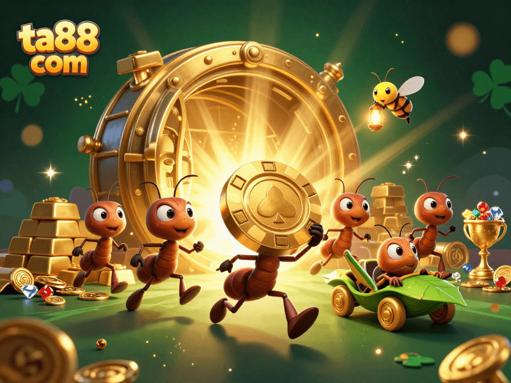 Play at ta88 com with our heist from a golden vault with cartoon ants and gems!