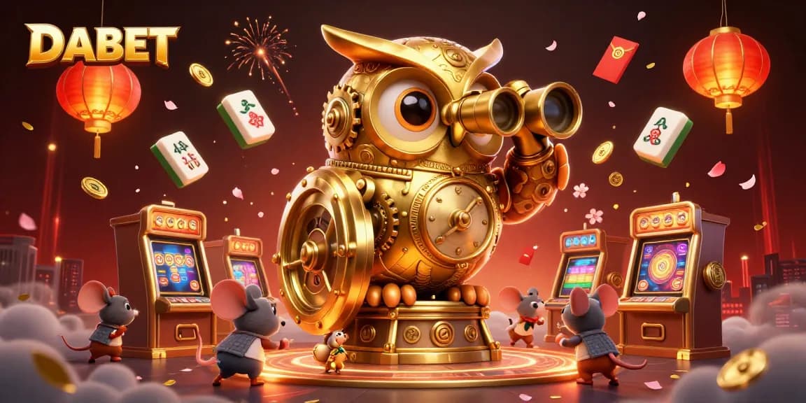 DABET offers an engaging gaming experience with a vibrant 3D casino scene showcasing dynamic characters and elements.