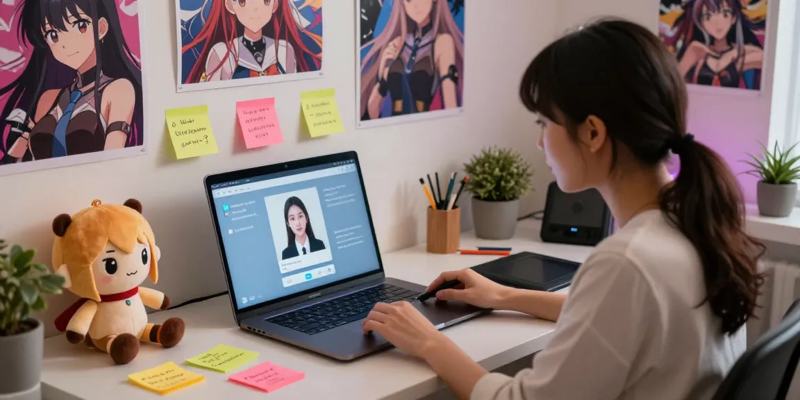 A vibrant workspace showcasing an engaging ai hentai chat experience with anime elements.