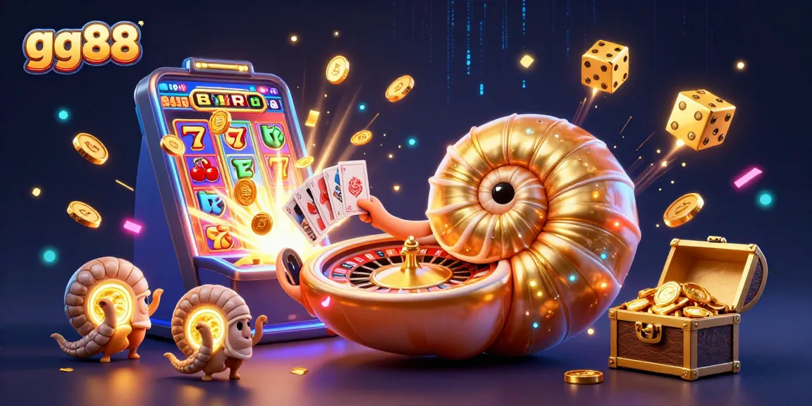 Experience thrilling gameplay at gg88 with dynamic casino elements and winning jackpots in a vibrant illustration.