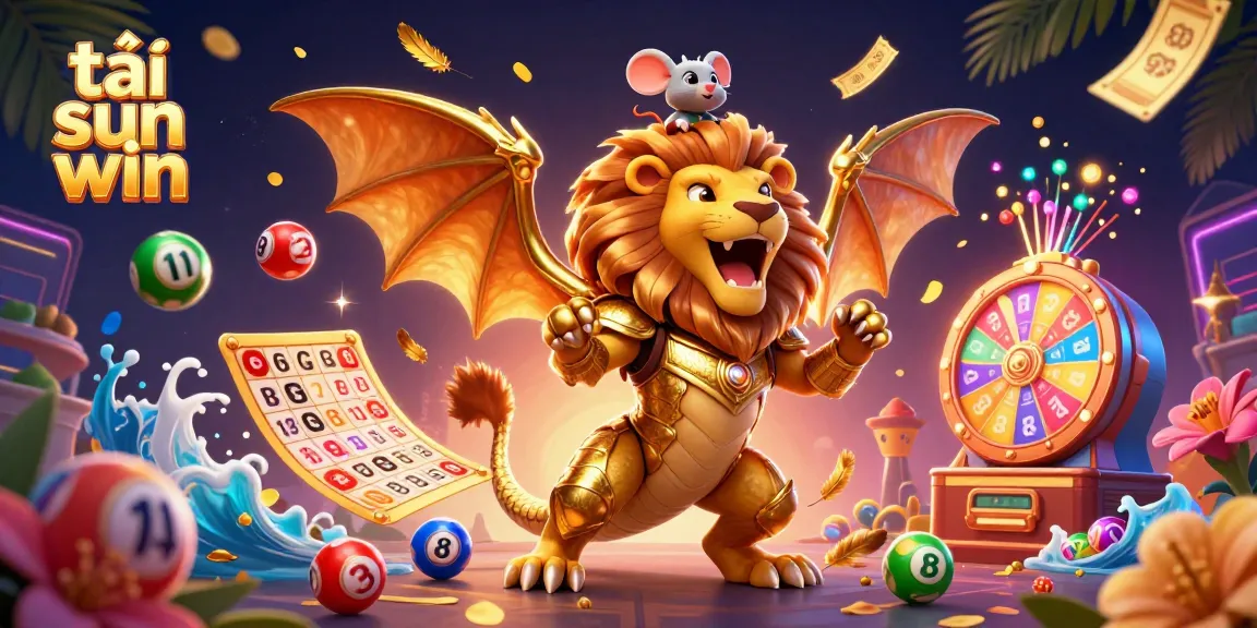 Play the exciting games at tải sun win amidst vibrant lottery elements and rich illustration.