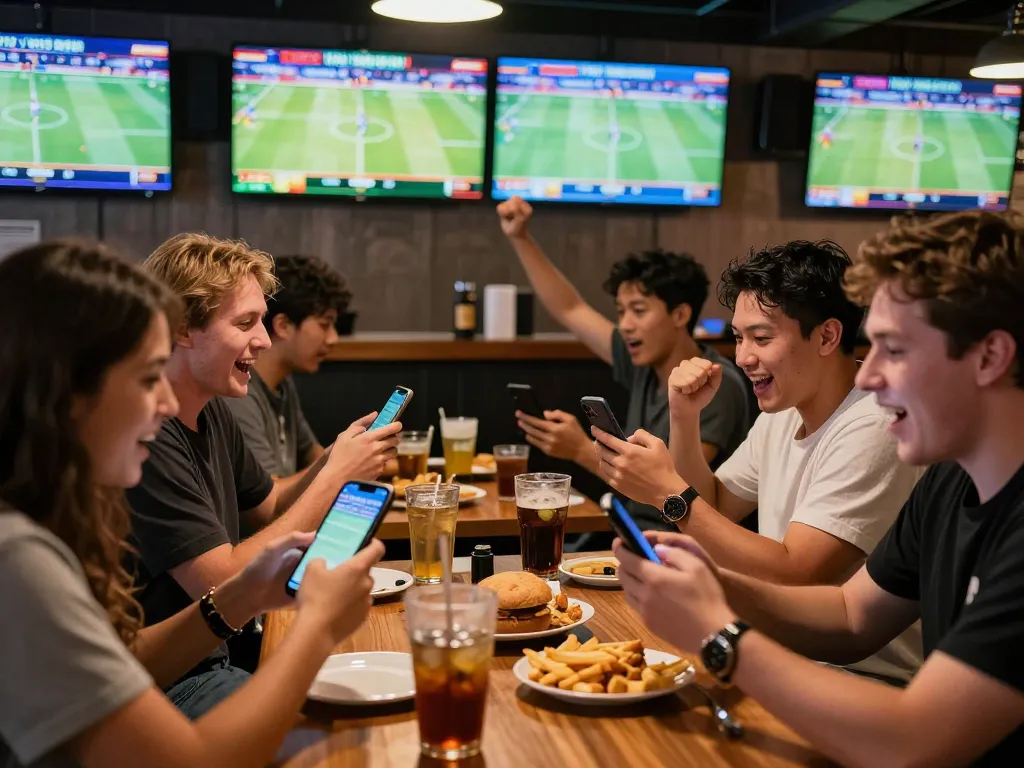 Betting on live sports with friends, analyzing tỷ lệ kèo trực tuyến for better odds and wins.