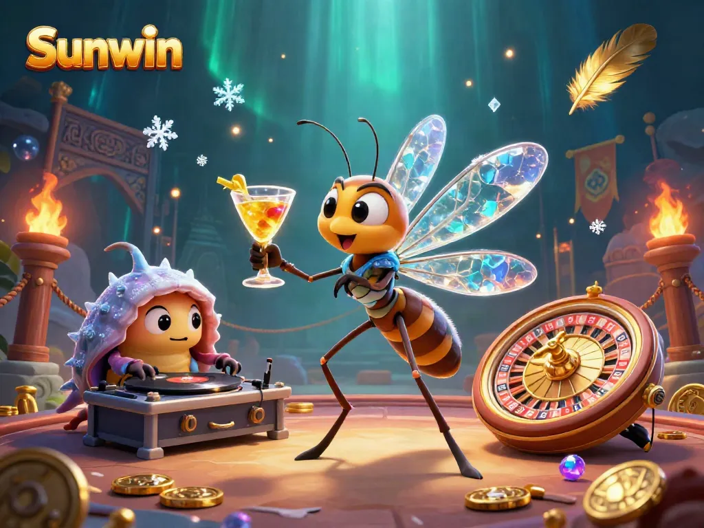 Engage in thrilling gameplay with Sunwin at a vibrant online casino featuring unique characters.