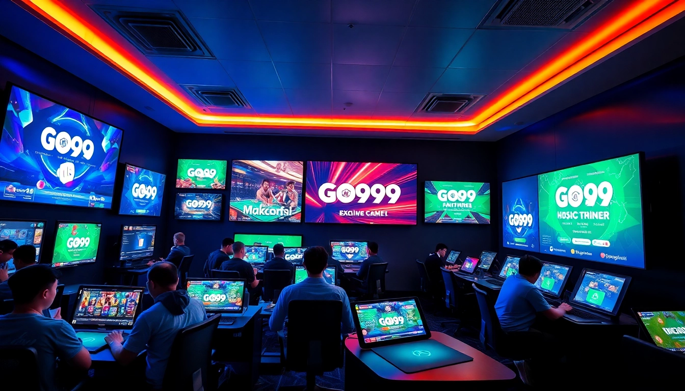 Engaging online gaming scene showcasing GO99 platform with diverse games.