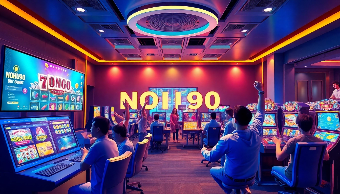 NOHU platform showcasing vibrant gaming action and celebratory players in an exciting online environment.