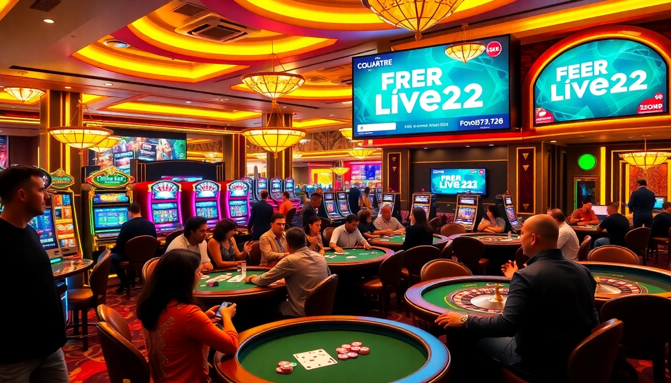 Experience the thrill of winning with free credit live22 as players engage at lively casino tables.