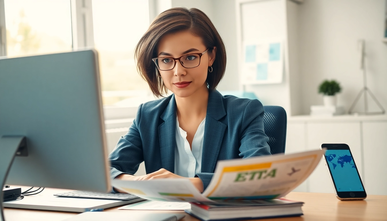 Submit your eta application uk efficiently in a modern office setup with focus and clarity.