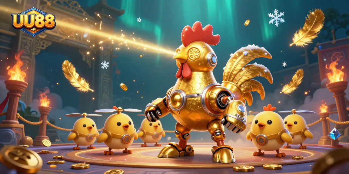Experience thrilling betting at UU88 with our dynamic casino illustration featuring golden elements and action.